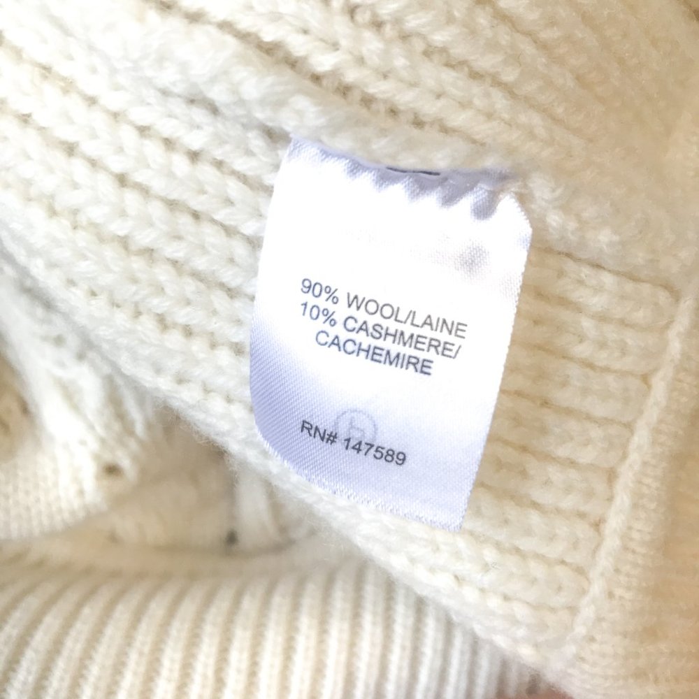 NWT M Cashmere Cable Cardigan Sweater Cream White - Picture 13 of 15